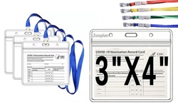 Clear CDC Vaccination Card Immunization Record Holder With Lanyard