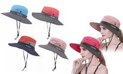 Women's Outdoor UV Protection Foldable Mesh Wide Brim Beach Fishing Hat