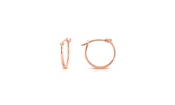 Solid 14k Rose Gold 12mm French Lock Hoops