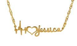 Personalized Silver- or Gold-Plated Heart Beat Name Necklace from MonogramHub (Up to 74% Off)