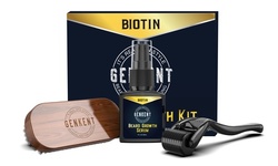 Beard Growth Kit Beard Growth Oil Serum with Derma Roller and Brush for Men 