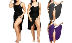 Womens Spaghetti Strap Bikini Cover Up Dress Beach Backless Wrap