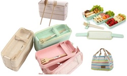 3-Layer Airtight Microwave-Friendly Lunch Box Set With Thermal Insulated Bag