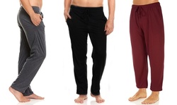 (3 Pack) DARESAY Men's Soft Jersey Knit Lounge Sleep Pants with Pockets