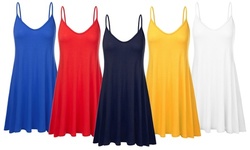 Doublju Women's Camisole Tank Swing Flare Tunic Summer Dress
