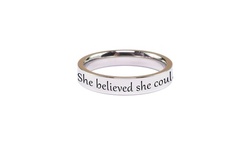 Pink Box Solid Stainless Steel Comfort Fit Inspirational Ring