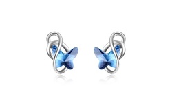 Sterling Silver butterfly Earrings with crystals from Swarovski