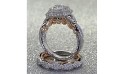 925 Sterling Silver 18K Gold Square Cut White Sapphire Gemstone Diamond Rings