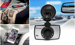Aduro Ultimate Summer Driving Bundle Dashcam & 5 Port Car Charger & Car Mount
