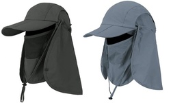 Foldable Sun Fishing Cap Hats With Face Mask Neck Flap