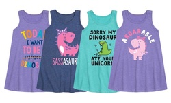 Toddler and Youth Girl's Sassasaurus Dinosaur Dresses