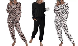 Leo Rosi Women's Casual Leopard Kelly Lounge Set (S-2X)