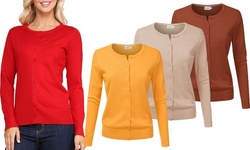 Doublju Women's Button Down Knit Cardigans Sweater