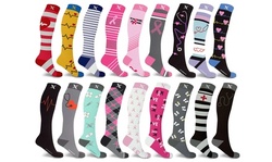 Plus Size Wide Calf Triathlete Knee High Compression Socks (2XL)