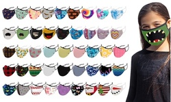 3-Pack: Kids Dual-Layer Reusable Face Masks With Adjustable Earloops