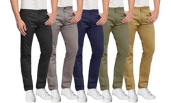 Galaxy By Harvic Men's Slim-Fit Stretch Chinos; Multiple Inseams Available