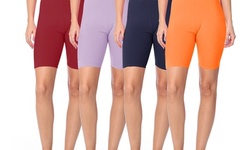 Women's Plus Size Elastic High Waist Workout Running Active Biker Shorts XL-3XL