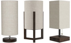 Lavish Home Wood Base Modern LED Desk Lamp