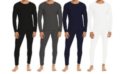 2-Piece: Men's Cotton Thermal Long Sleeve Long John Set (M-4XL)