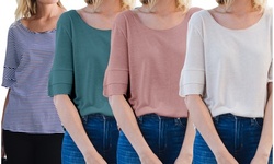 Women's Double Ruffle Sleeve Blouse. Plus Sizes Available