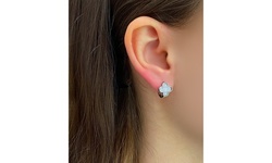 Sterling silver crystal huggie earrings