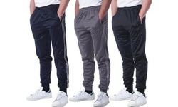 Men's Active Athletic Casual Jogger Sweatpants with Pockets (3-Pack)