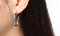 Round Hoop Earrings Made with Crystals By Swarovski