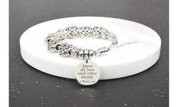 Kids Adjustable Bible Verse Chakra Bracelet By Pink Box