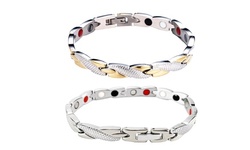 Stainless Steel Therapy Energy Magnetic Bracelet Pain Relief Health Care Jewelry