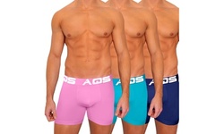 AQS Men's Colorful Boxer Briefs (3-Pack)