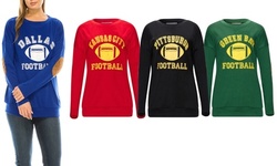 Haute Edition Women's Game Day Football Lightweight Top. Plus Sizes Available.