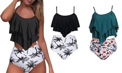 Swimsuit Two Pieces Women Bathing Suits Racerback with High Waisted Tankini Set