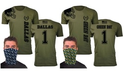 Men's Home of The Brave Football T-Shirts with Gaiter (Extended Sizes Available)
