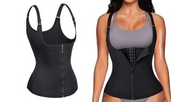 Women Waist Trainer Zipper Body Shaper Corset Neoprene Sauna Sweat Vest Tank Top