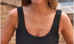 Strand Layered Cubic Zirconia Necklace in Sterling Silver