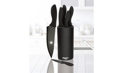 Gourmet Edge - 7Pc Dual Diamond Air Blade Cutlery Set with Universal Knife Block