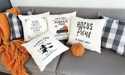 1, 2, 3, 5, or 10 Personalized Halloween Throw-Pillow Covers from Qualtry (Up to 84% Off)