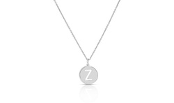 Polished Cut Out Initial Pendant Necklace in Sterling Silver 
