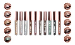 Waterproof Liquid Eyeshadow Set and Metallic Glitter for Smokey Eyes (10 Colors)