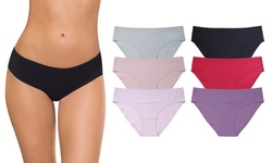 No-Show Laser Cut Seamless Bikini Panties Set (6-Pack) 