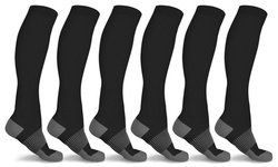 xFit Solid Copper-Infused Knee-High Compression Socks (6 Pairs)