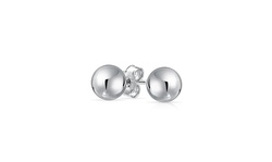 Basic Minimalist Simple Round Bead Ball Stud Earrings Sterling Silver