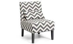 Costway Armless Accent Leisure Chair with Lumbar Pillow Grey/Blue