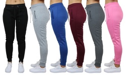 4-Pack Women's Classic Fleece Jogger Sweatpants - Plus Sizes Available