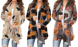 Leo Rosi Women's Halloween Print Cardigan. Plus Sizes Available.