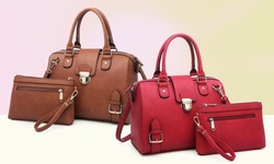 MMK Collection Structured Satchel Purse with Matching Wristlet