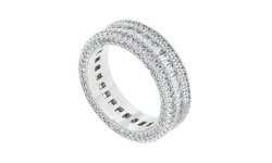 Round and Princess Cut Cubic Zirconia Eternity Ring