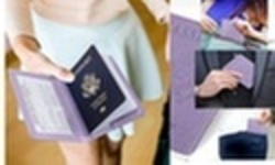 PU fashion Passport With  Vaccine Card  Passport Holder 