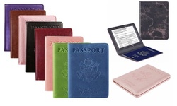 Travel Wallet Faux Leather Passport Case Vaccine Card Holder for Men and Women