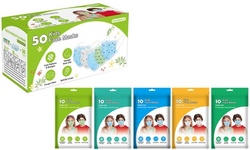 Kids Unisex Non-Medical Disposable 3-Ply Protective Face Masks (50-Pack)